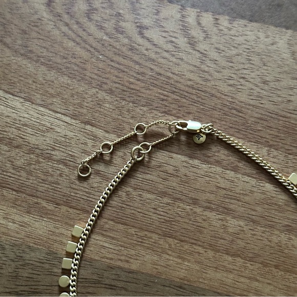 Madewell Mini Geometric Chain Choker Necklace in Gold Plated Brass - Picture 3 of 7